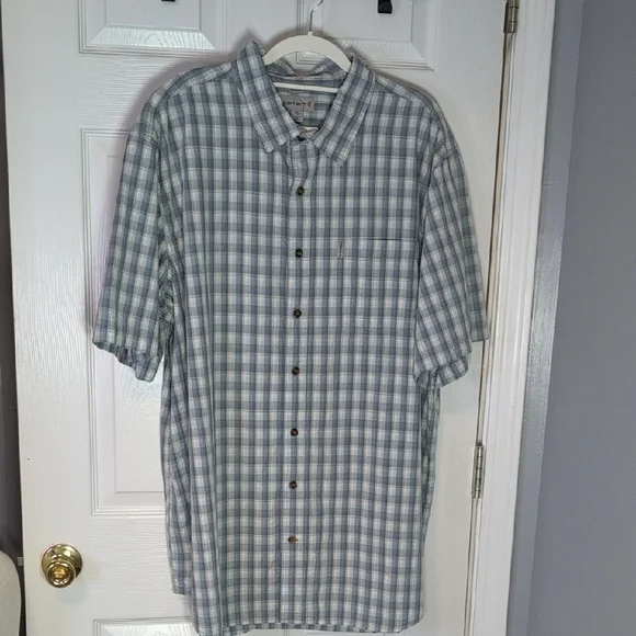 Carhartt Blue and White Casual Button Down Shirt Men's Size 3XL - Picture 2 of 11